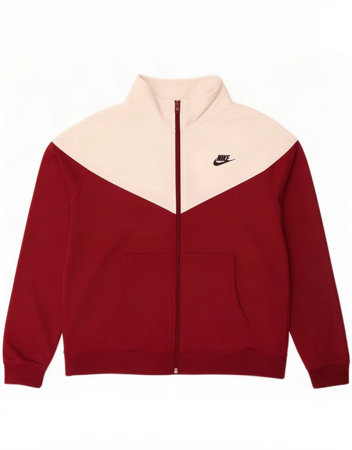 Nike Veste de survêtement pour homme Large Marron Colorblock Polyester