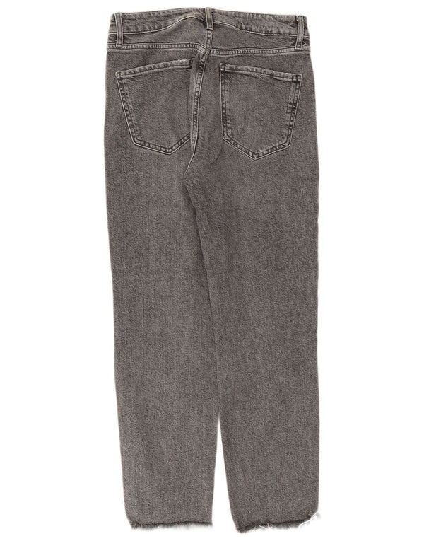 Zara Jeans droits en détresse pour femmes EU 38 Small W28 L27 Coton gris