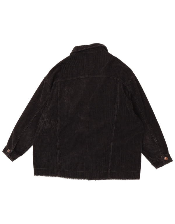 Zara Veste surdimensionnée en velours côtelé pour femme UK 6 XS Coton noir
