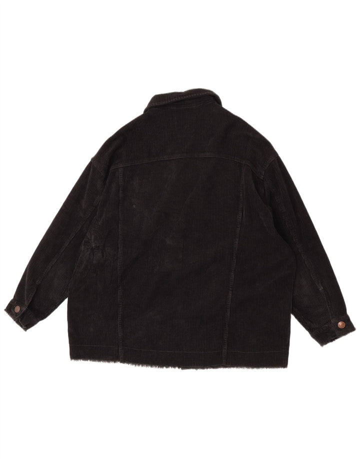 Zara Veste surdimensionnée en velours côtelé pour femme UK 6 XS Coton noir