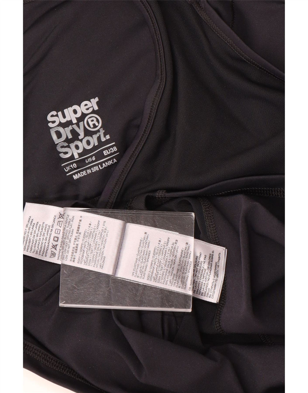 Superdry Débardeur Graphique Femme UK 10 Petit Nylon Noir