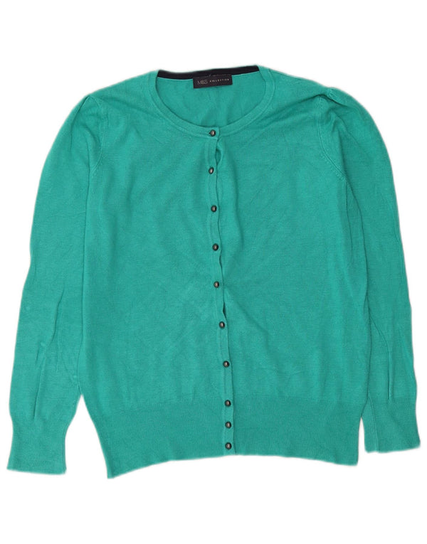 Marks & Spencer Cardigan pour femme en viscose turquoise moyen UK 12