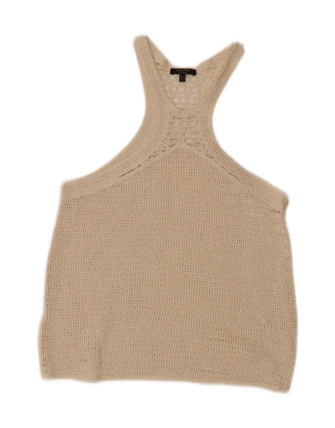 Massimo Dutti Débardeur au crochet pour femme UK 10 Petit Beige