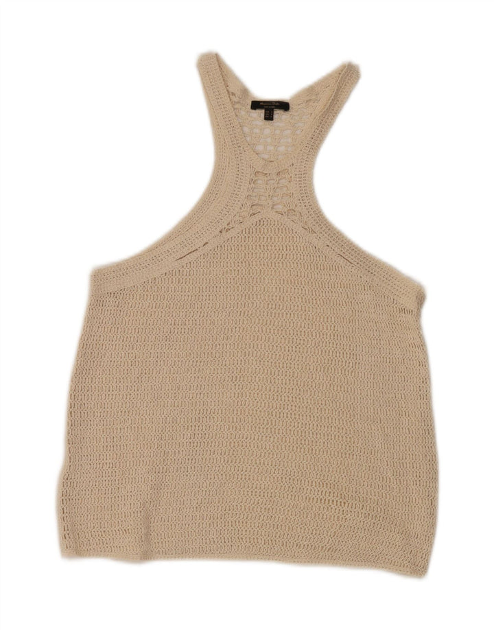Massimo Dutti Débardeur au crochet pour femme UK 10 Petit Beige