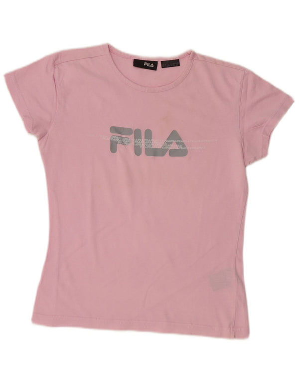 FILA T-shirt court graphique pour femme UK 10 Small Rose