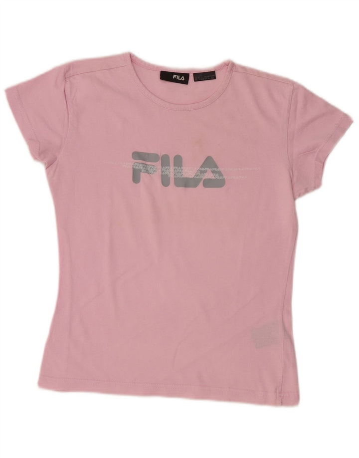 FILA T-shirt court graphique pour femme UK 10 Small Rose