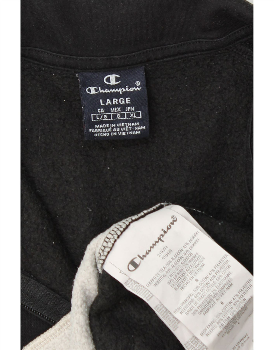 CHAMPION Veste de Survêtement Homme Large Noir Colourblock Coton