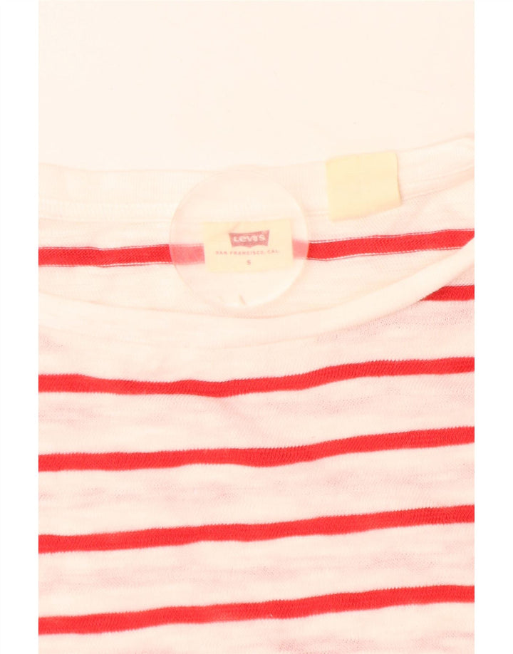 Levi's Haut oversize à manches longues pour femme UK 10 Small Blanc rayé