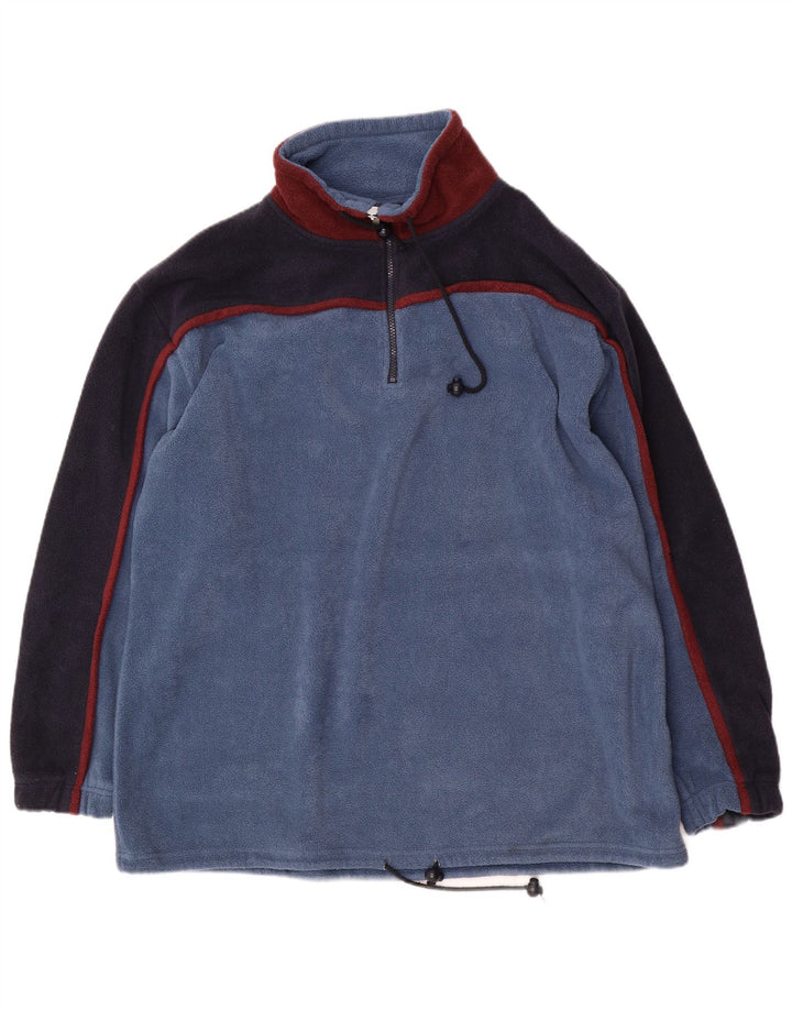 CAMARGUE Pull Polaire à Col Zippé pour Homme Grand Bleu Colorblock Polyester
