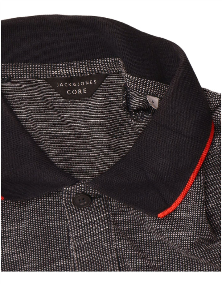 Jack & Jones Polo Homme Large Gris Moucheté Coton