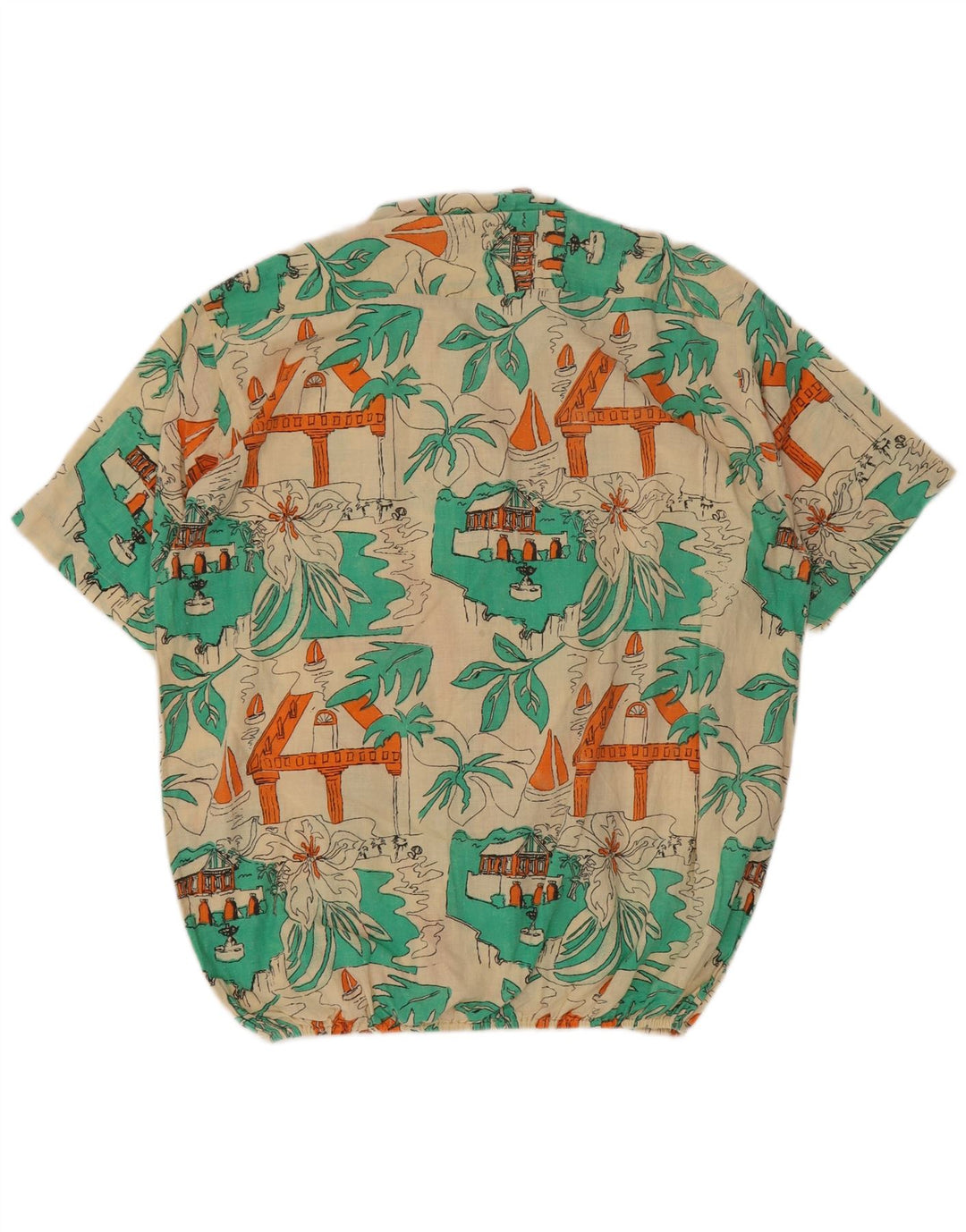 vintage Mens Crazy Pattern Shirt Taille 41/42 Grand Hawaïen Multicolore