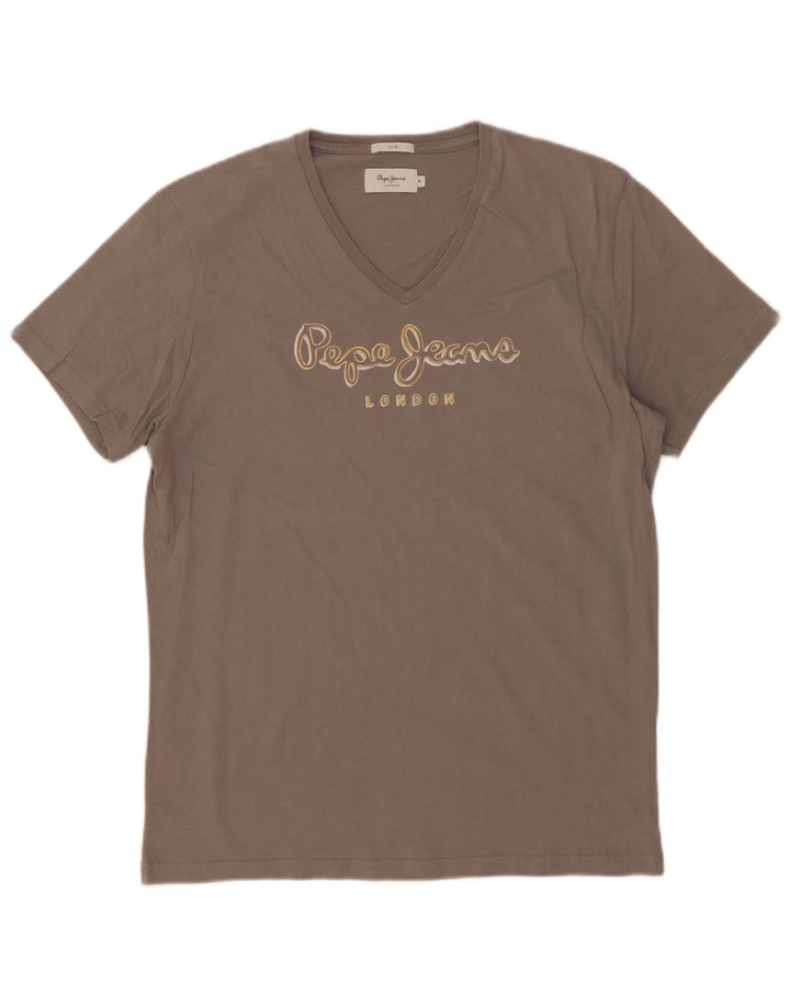 PEPE Jeans Tee-Shirt Slim Graphic Homme Gris Moyen