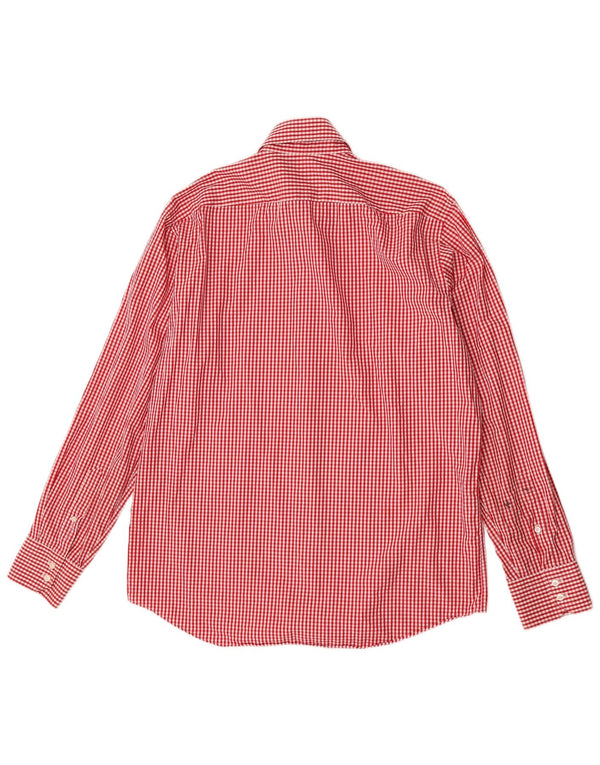 Hugo Boss Chemise coupe régulière pour homme Taille 41 16 Grand coton vichy rouge