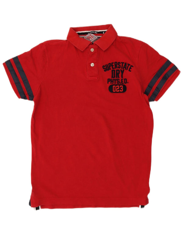 Superdry Polo Graphique Grand Coton Rayé Rouge Homme