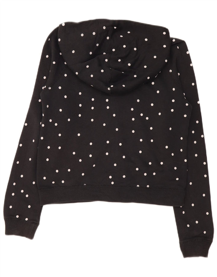 Nike Pull à capuche zippé pour femme UK 10 Petit coton noir à pois