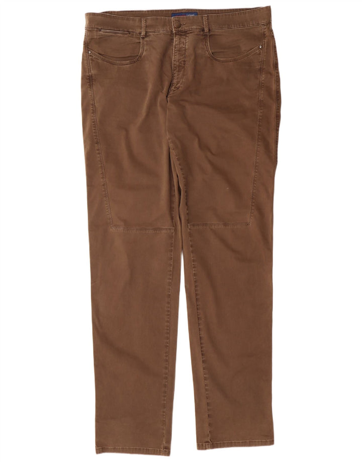 TRUSSARDI Pantalon décontracté droit pour homme IT 58 3XL W40 L36 Marron Coton