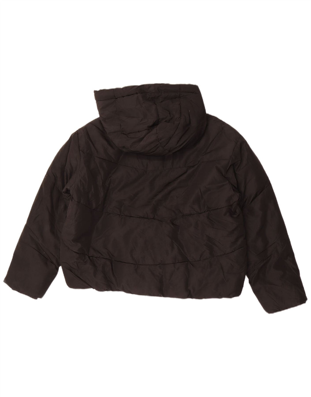 Zara Veste matelassée à capuche surdimensionnée pour femme UK 10 Small Noir Polyester