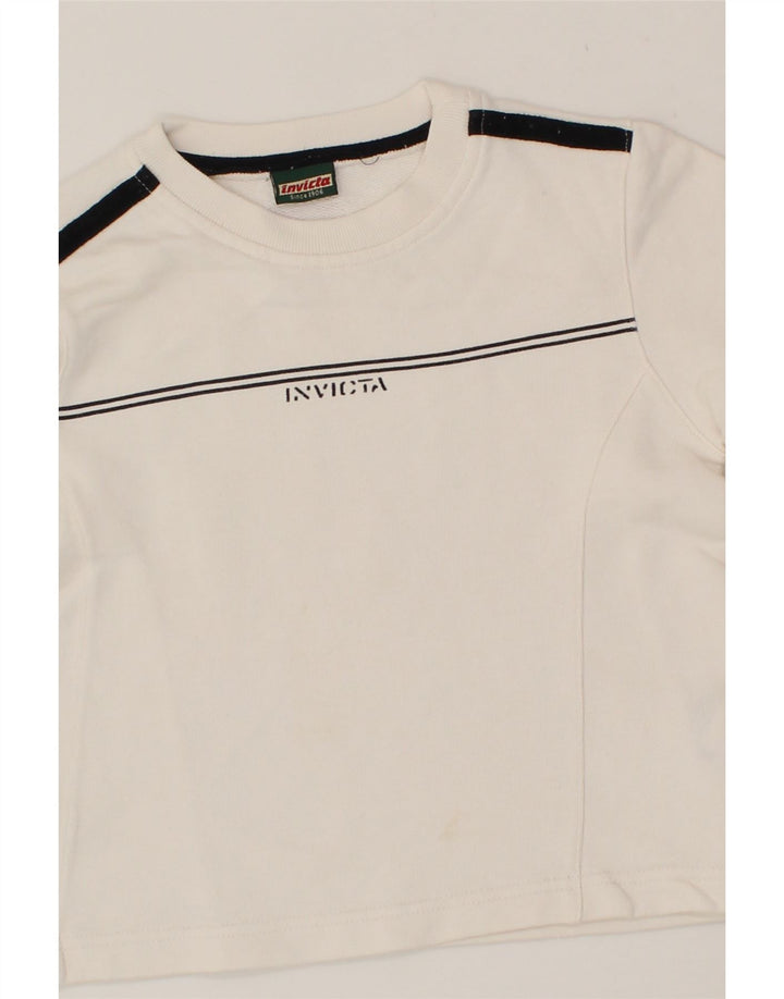 INVICTA Girls Top Long Sleeve 7-8 Years White Cotton Vintage Invicta and Second-Hand Invicta from Messina Hembry 