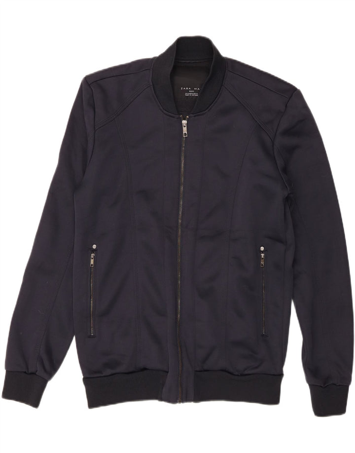 Zara Veste Bomber Homme UK 42 XL Bleu Marine
