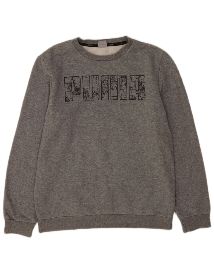 Puma Sweat-Shirt Graphique Garçon 13-14 ans Gris Moucheté Coton