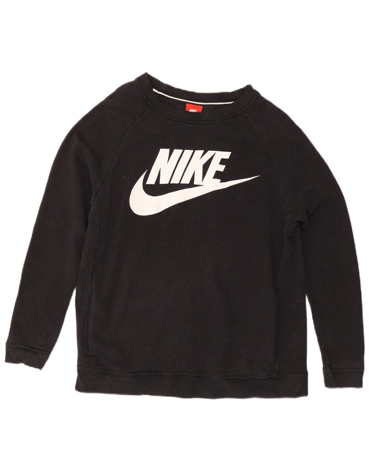 Nike Sweat-shirt graphique pour femme UK 14 Noir moyen