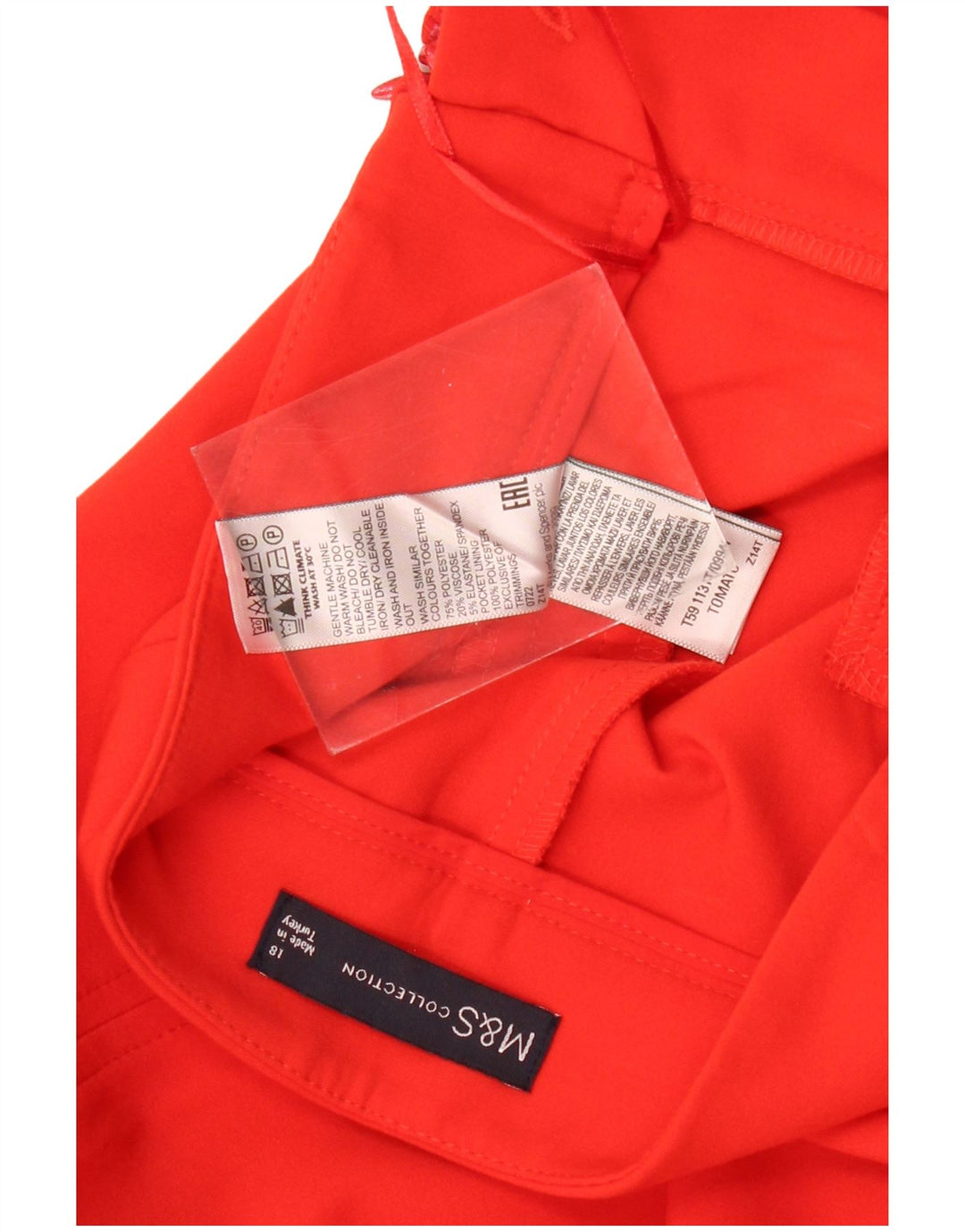 MARKS & SPENCER Pantalon chino fuselé pour femme UK 18 XL W34 L28 Orange
