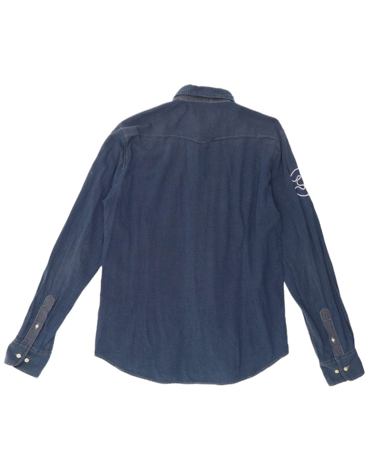 La Martina Chemise Graphique Homme Grand Coton à Pois Bleu