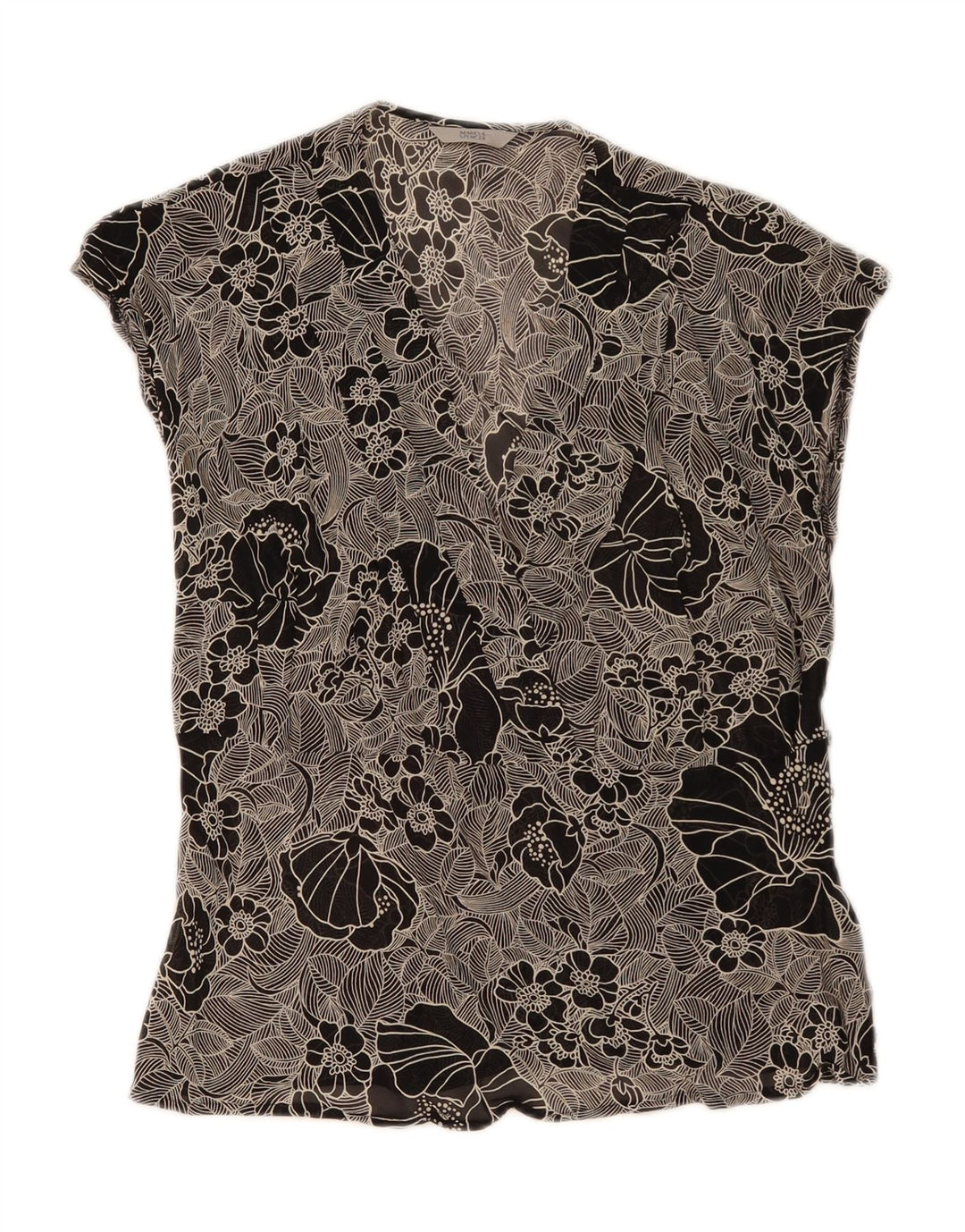 Marks & Spencer Chemisier pour femme UK 16 Large Noir Floral