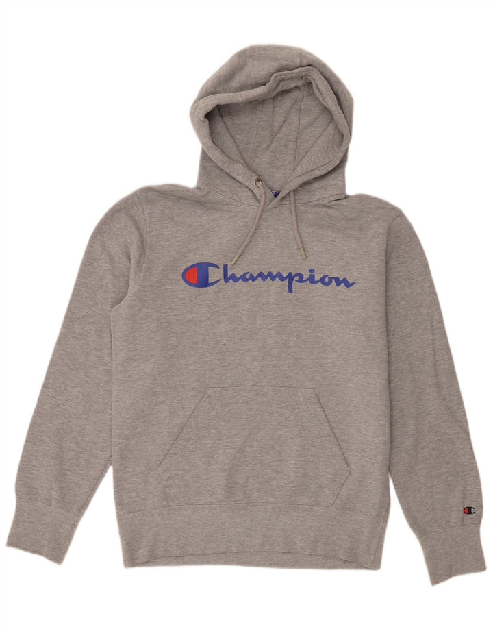 Champion Pull à Capuche Graphique Homme Gris Moyen Moucheté