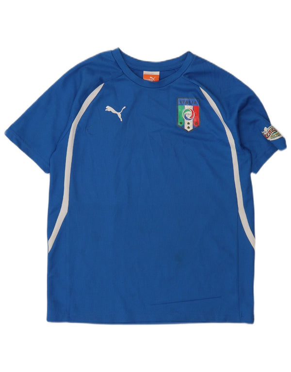 Puma T-Shirt Graphique Italia Garçon 11-12 Ans Bleu Colorblock