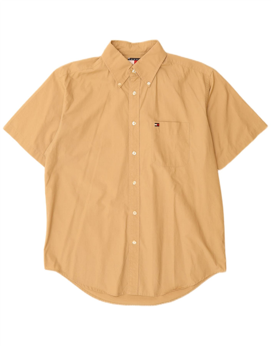 TOMMY HILFIGER Chemise à Manches Courtes Homme Jaune Moyen Coton
