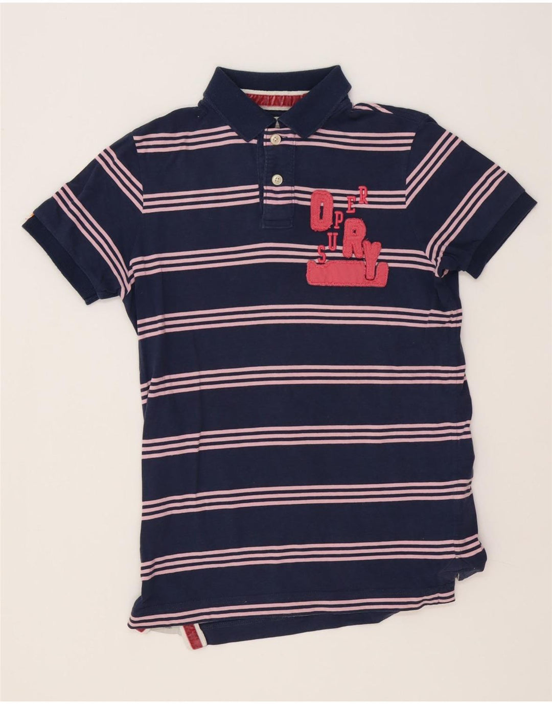 Superdry Polo Graphique Homme Bleu Marine Moyen Rayé Coton