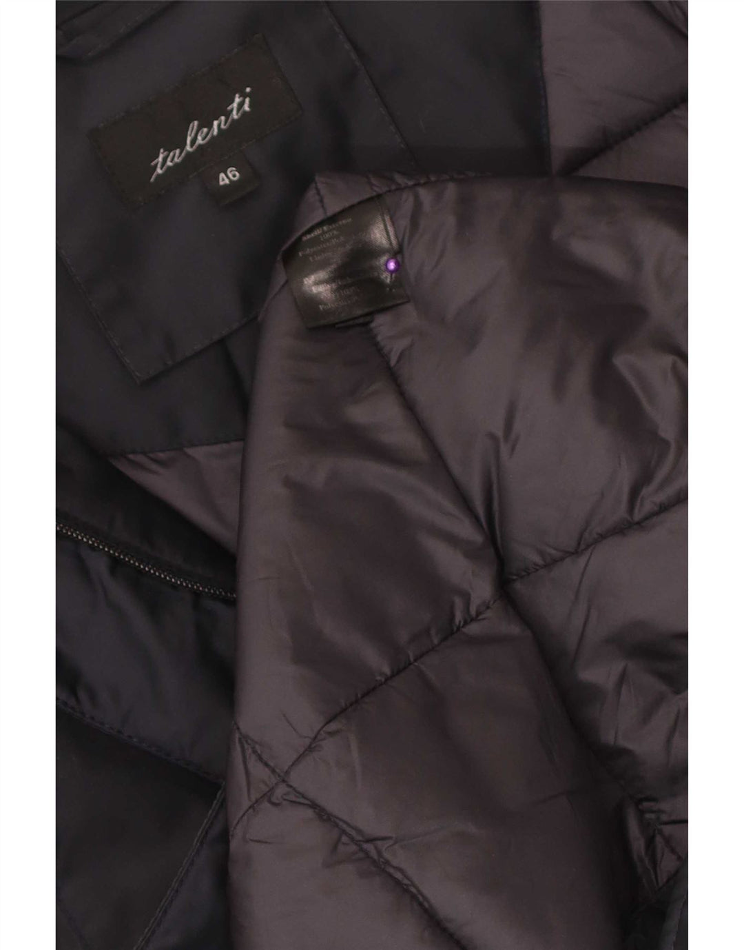 Talenti Pardessus Femme IT 46 Large Bleu Marine Polyester