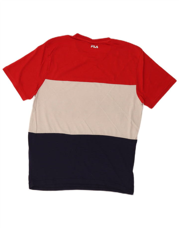 FILA T-Shirt Graphique Homme Coton Colorblock Multicolore Moyen