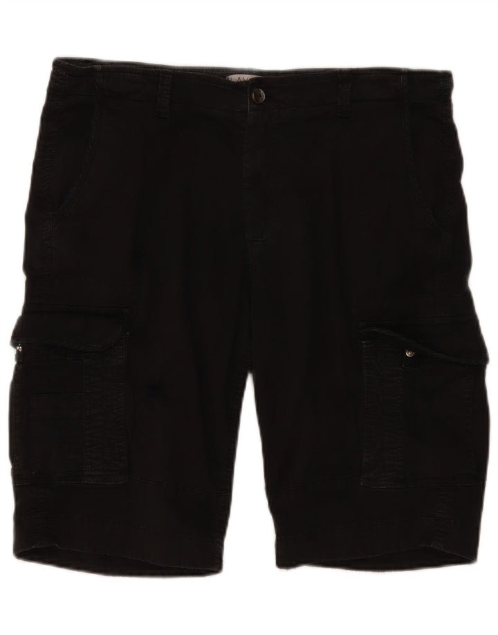 vintage Mens Cargo Shorts IT 50 Grand W38 Coton Noir