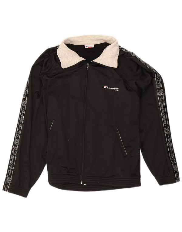 Champion Veste de survêtement graphique pour homme Taille L en polyester noir