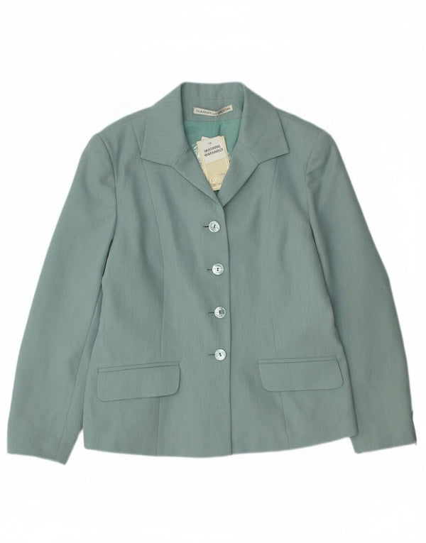 St. Bernard Veste Blazer 4 Boutons Femme UK 14 Vert Moyen Polyester