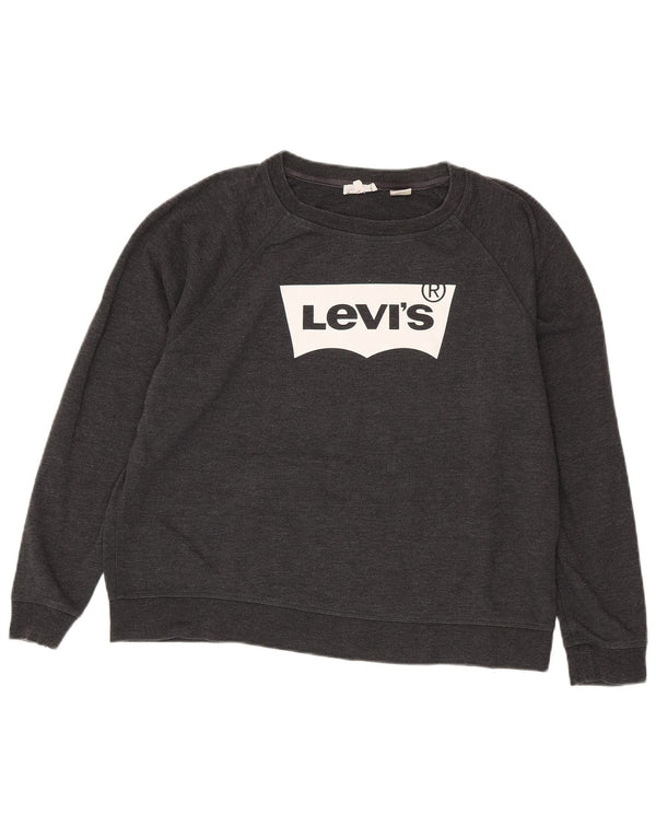 Levi's Sweat-Shirt Graphique Femme UK 18 XL Gris Coton