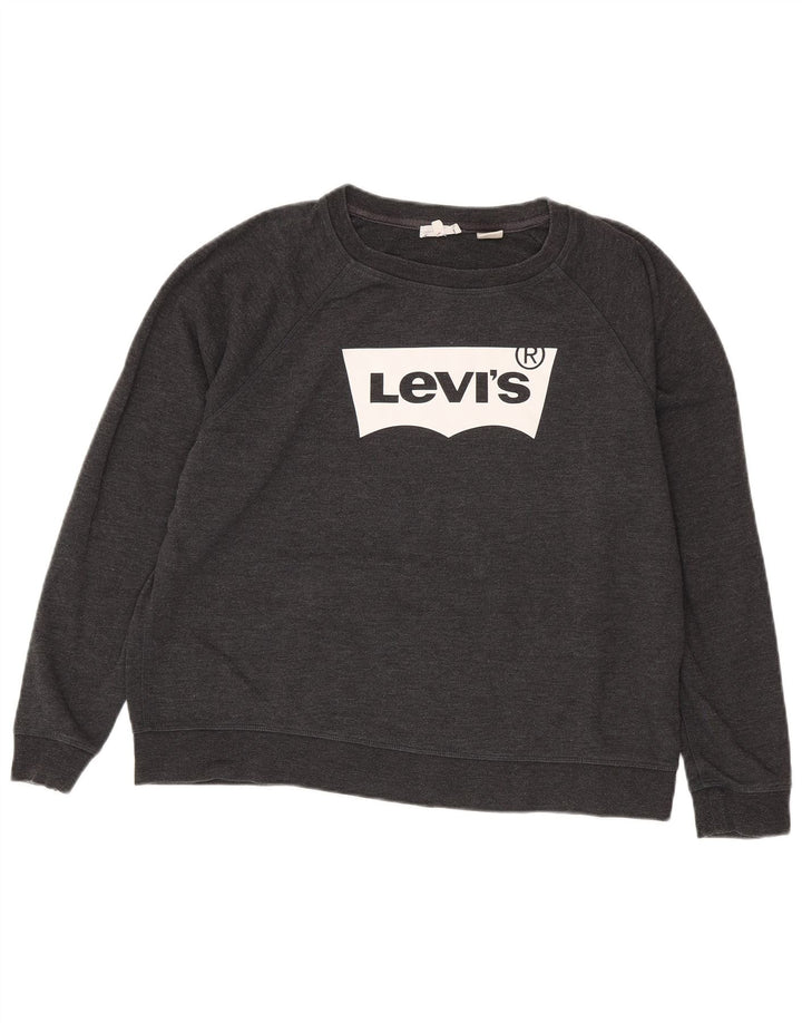 Levi's Sweat-Shirt Graphique Femme UK 18 XL Gris Coton