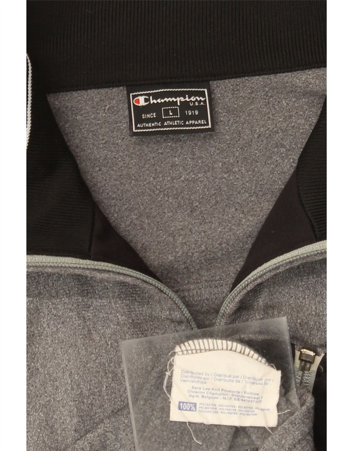 CHAMPION Veste de survêtement coupe ample pour hommes, grand gris, polyester