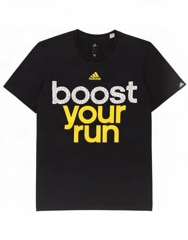 Adidas T-shirt graphique pour hommes, grand, en coton noir