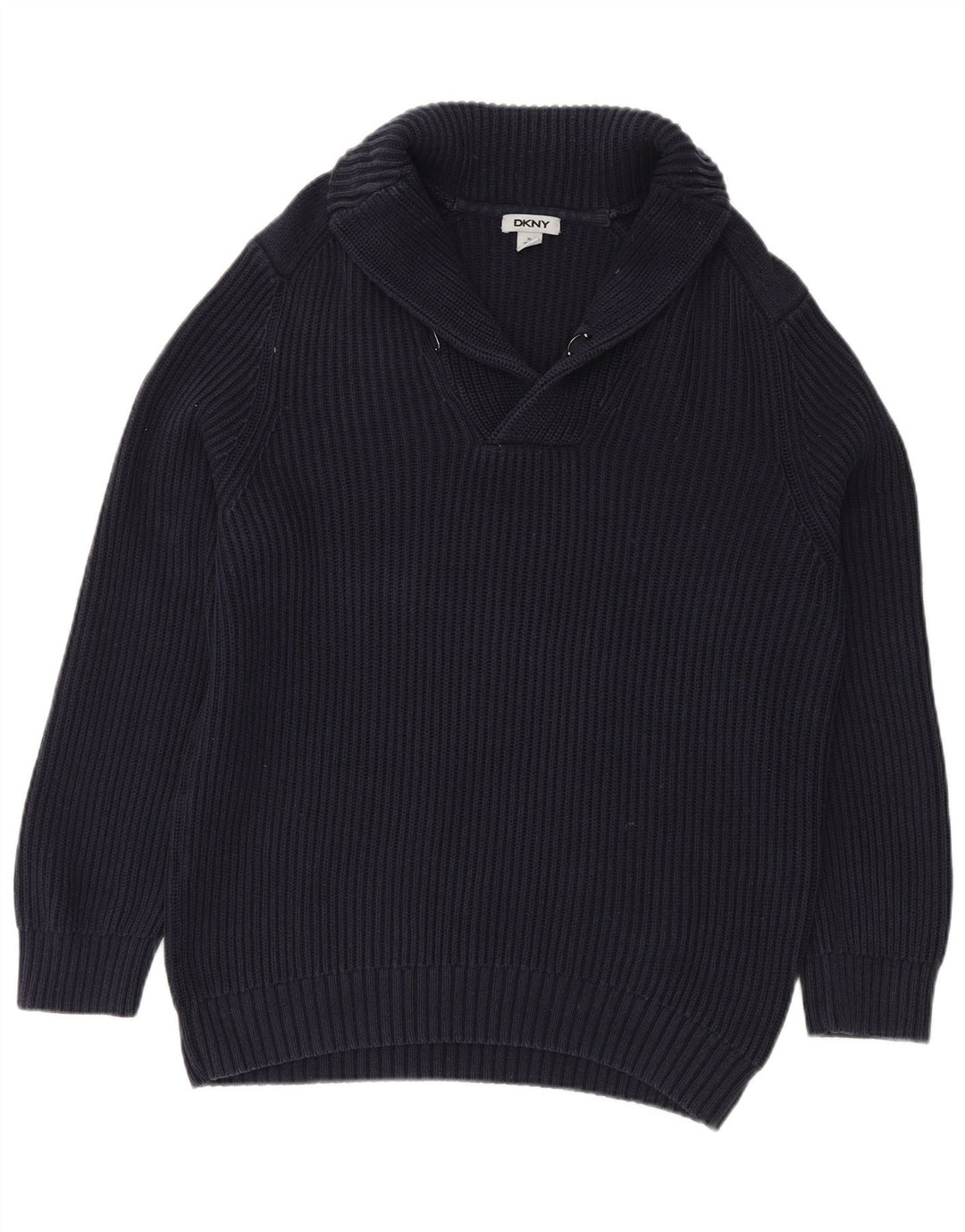 DKNY Pull col châle pour homme XL Bleu marine