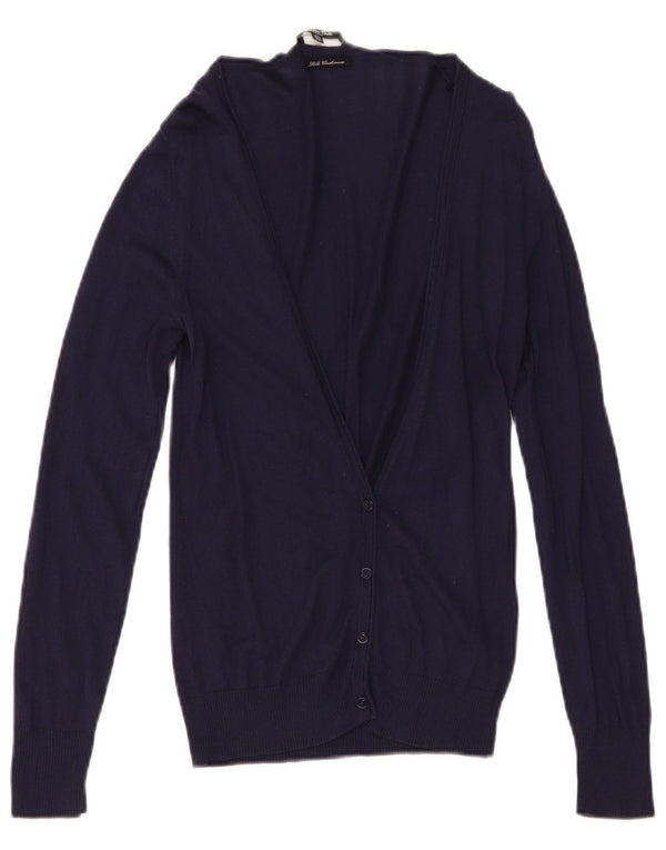 Massimo Dutti Cardigan pour femme en soie bleu marine moyen UK 12