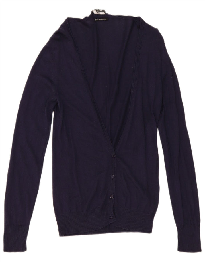 Massimo Dutti Cardigan pour femme en soie bleu marine moyen UK 12