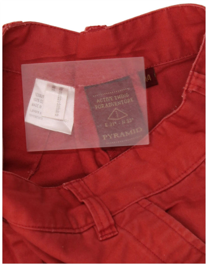PYRAMID Short Cargo Femme IT 44 Medium W28 Coton Rouge