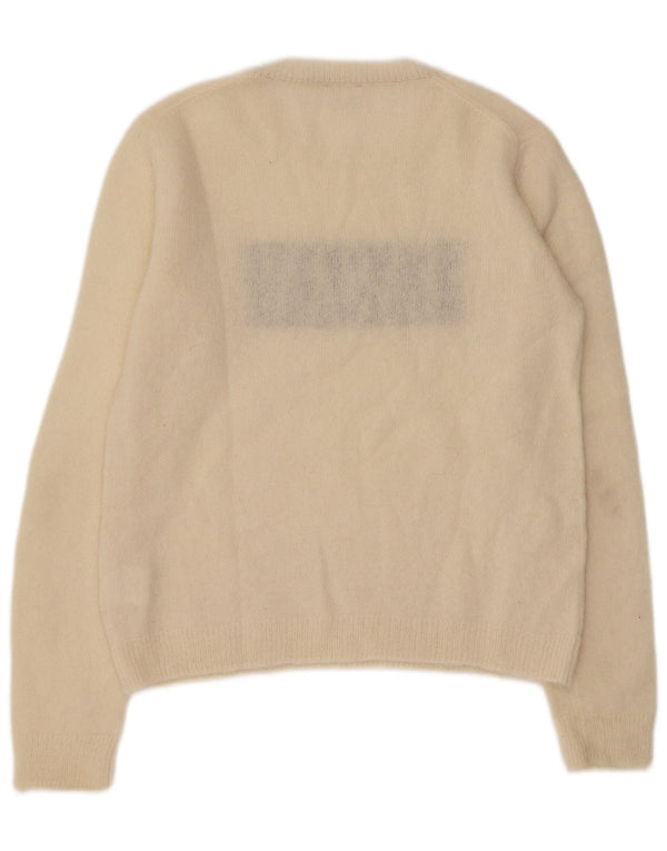 Sun68 Pull graphique à col rond pour femme UK 18 XL Blanc cassé