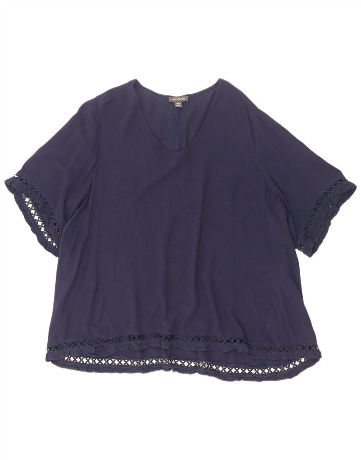 Marks & Spencer Haut chemisier surdimensionné autographe pour femme UK 18 XL Bleu marine