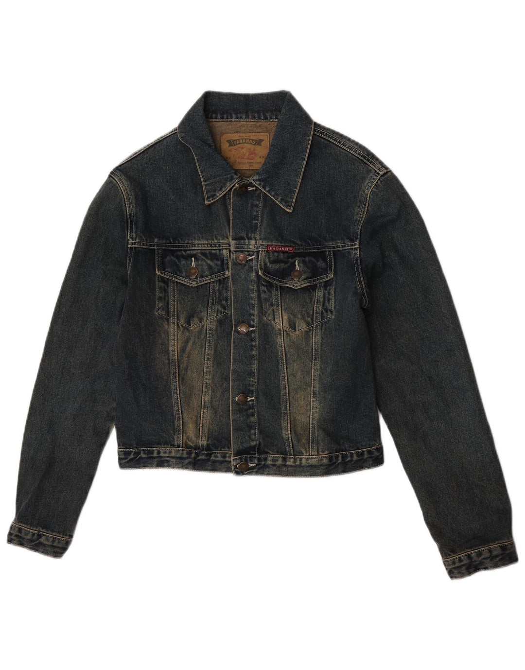 Veste en denim femme vintage UK 14 Coton bleu marine moyen