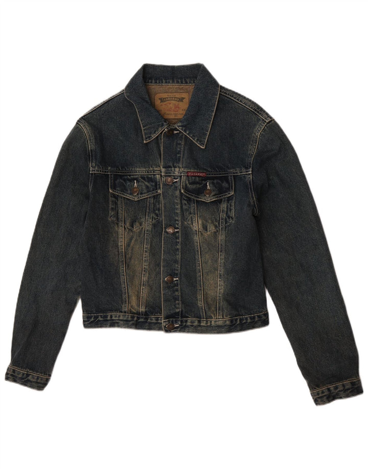 Veste en denim femme vintage UK 14 Coton bleu marine moyen
