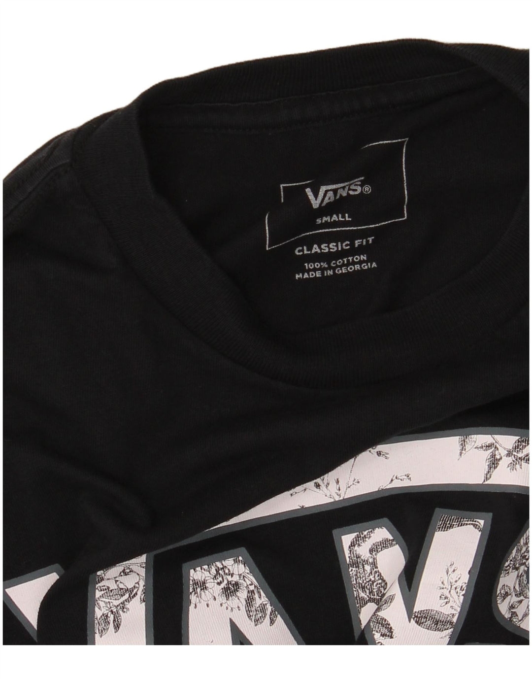 Vans Haut graphique à manches longues pour homme Coupe classique Petit coton noir